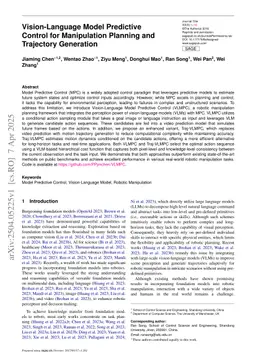 Vision-Language Model Predictive Control for Manipulation Planning and Trajectory Generation
