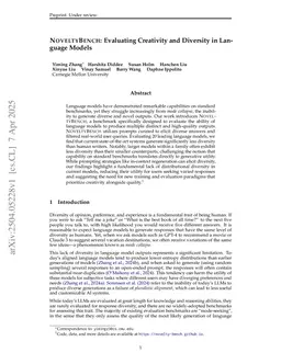 NoveltyBench: Evaluating Language Models for Humanlike Diversity