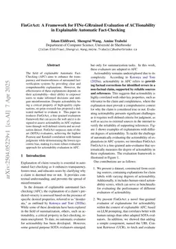 FinGrAct: A Framework for FINe-GRrained Evaluation of ACTionability in Explainable Automatic Fact-Checking