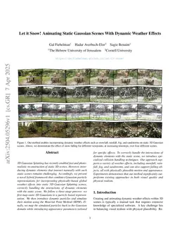 Let it Snow! Animating 3D Gaussian Scenes with Dynamic Weather Effects via Physics-Guided Score Distillation