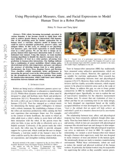 Using Physiological Measures, Gaze, and Facial Expressions to Model Human Trust in a Robot Partner
