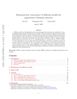 Dimension-Free Convergence of Diffusion Models for Approximate Gaussian Mixtures