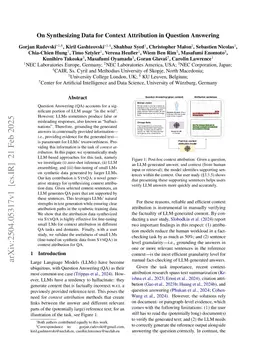 On Synthesizing Data for Context Attribution in Question Answering