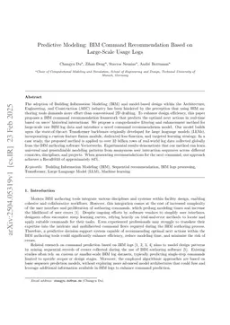 Predictive Modeling: BIM Command Recommendation Based on Large-scale Usage Logs