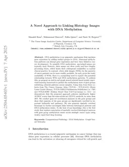 A Novel Approach to Linking Histology Images with DNA Methylation