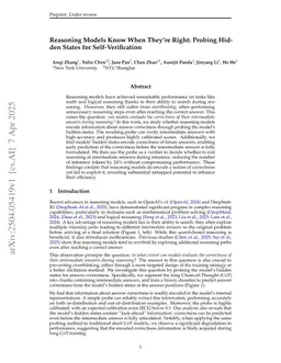 Reasoning Models Know When They're Right: Probing Hidden States for Self-Verification
