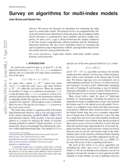Survey on Algorithms for multi-index models