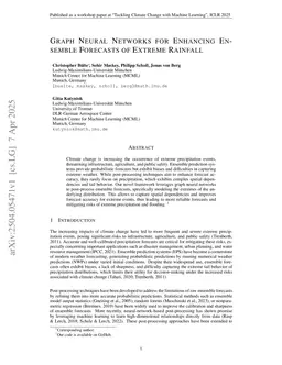 Graph Neural Networks for Enhancing Ensemble Forecasts of Extreme Rainfall