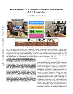 SPARK-Remote: A Cost-Effective System for Remote Bimanual Robot Teleoperation