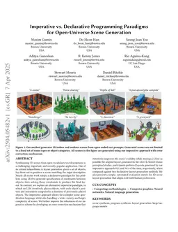 Imperative vs. Declarative Programming Paradigms for Open-Universe Scene Generation