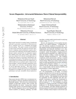 Secure Diagnostics: Adversarial Robustness Meets Clinical Interpretability
