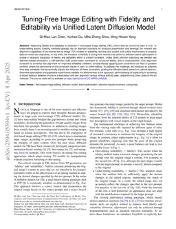 Tuning-Free Image Editing with Fidelity and Editability via Unified Latent Diffusion Model