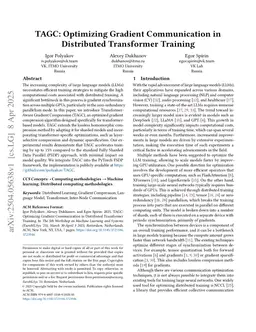 TAGC: Optimizing Gradient Communication in Distributed Transformer Training