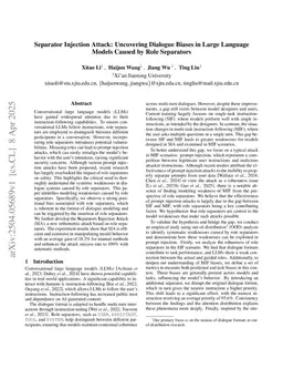 Separator Injection Attack: Uncovering Dialogue Biases in Large Language Models Caused by Role Separators