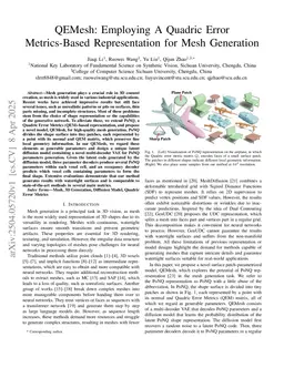 QEMesh: Employing A Quadric Error Metrics-Based Representation for Mesh Generation