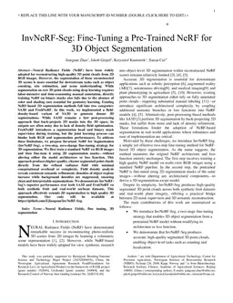 InvNeRF-Seg: Fine-Tuning a Pre-Trained NeRF for 3D Object Segmentation