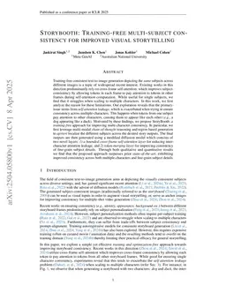 Storybooth: Training-free Multi-Subject Consistency for Improved Visual Storytelling