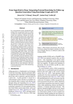 From Superficial to Deep: Integrating External Knowledge for Follow-up Question Generation Using Knowledge Graph and LLM