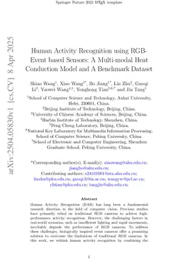 Human Activity Recognition using RGB-Event based Sensors: A Multi-modal Heat Conduction Model and A Benchmark Dataset