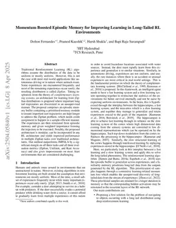 Momentum Boosted Episodic Memory for Improving Learning in Long-Tailed RL Environments