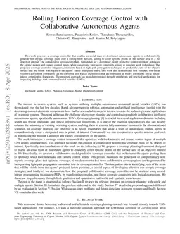 Rolling Horizon Coverage Control with Collaborative Autonomous Agents