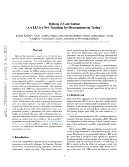 Optuna vs Code Llama: Are LLMs a New Paradigm for Hyperparameter Tuning?