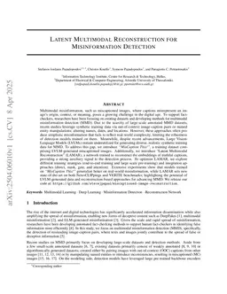 Latent Reconstruction from Generated Data for Multimodal Misinformation Detection