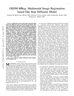 OSDM-MReg: Multimodal Image Registration based One Step Diffusion Model