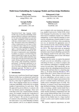 Multi-Sense Embeddings for Language Models and Knowledge Distillation