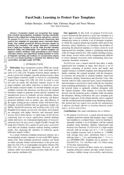 FaceCloak: Learning to Protect Face Templates