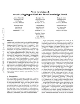 Need for zkSpeed: Accelerating HyperPlonk for Zero-Knowledge Proofs