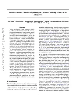 Encoder-Decoder Gemma: Improving the Quality-Efficiency Trade-Off via Adaptation