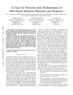 A Case for Network-wide Orchestration of Host-based Intrusion Detection and Response