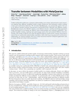 Transfer between Modalities with MetaQueries