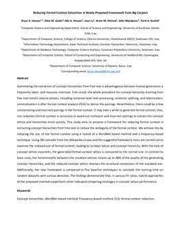 Reducing Formal Context Extraction: A Newly Proposed Framework from Big Corpora
