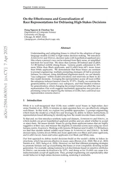 On the Effectiveness and Generalization of Race Representations for Debiasing High-Stakes Decisions