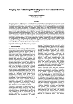 Text-to-Image Models and Their Representation of People from Different Nationalities Engaging in Activities