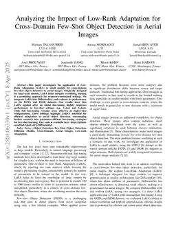 Analyzing the Impact of Low-Rank Adaptation for Cross-Domain Few-Shot Object Detection in Aerial Images