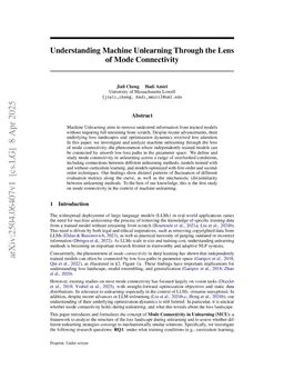 Understanding Machine Unlearning Through the Lens of Mode Connectivity