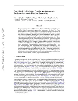 Don't Let It Hallucinate: Premise Verification via Retrieval-Augmented Logical Reasoning