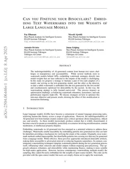 Can you Finetune your Binoculars? Embedding Text Watermarks into the Weights of Large Language Models