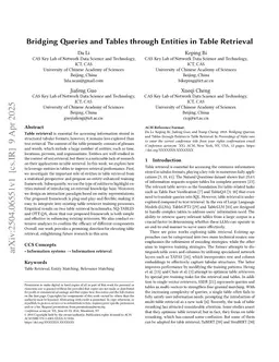 Bridging Queries and Tables through Entities in Table Retrieval