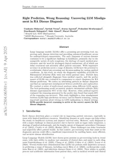 Right Prediction, Wrong Reasoning: Uncovering LLM Misalignment in RA Disease Diagnosis