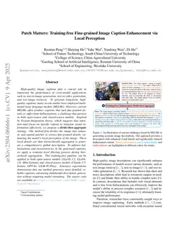 Patch Matters: Training-free Fine-grained Image Caption Enhancement via Local Perception