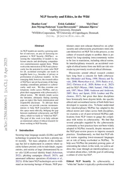 NLP Security and Ethics, in the Wild