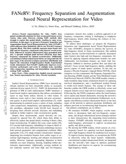 FANeRV: Frequency Separation and Augmentation based Neural Representation for Video