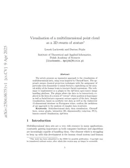 Visualization of a multidimensional point cloud as a 3D swarm of avatars