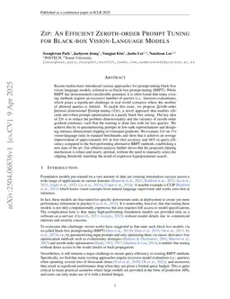 ZIP: An Efficient Zeroth-order Prompt Tuning for Black-box Vision-Language Models