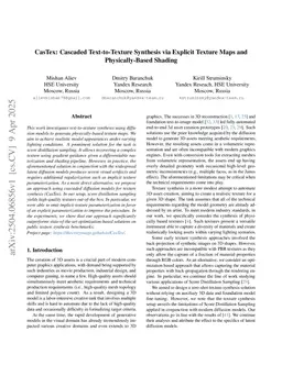 CasTex: Cascaded Text-to-Texture Synthesis via Explicit Texture Maps and Physically-Based Shading