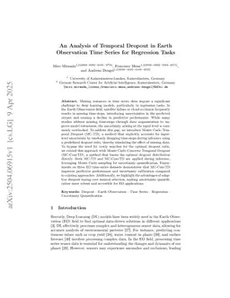 An Analysis of Temporal Dropout in Earth Observation Time Series for Regression Tasks
